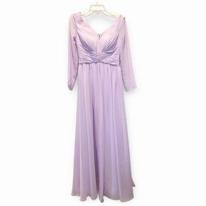 NumberSea Lilac Purple Long Sleeve Flowing Maxi Dress Sz 4